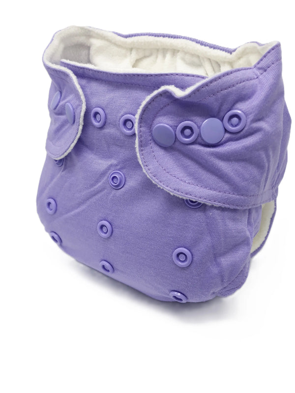 Three Little Imps Bamboo Range Colour Cloth Nappy (inc 2 inserts) - Purple Three Little Imps