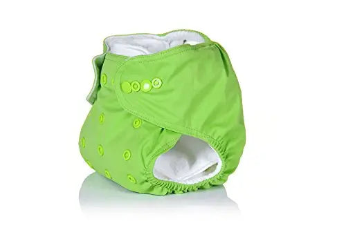 Three Little Imps Premium Range Colour Cloth Nappy ( inc 2 inserts) - Green Three Little Imps