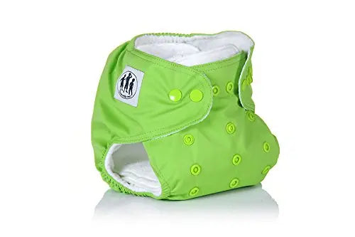 Three Little Imps Premium Range Colour Cloth Nappy ( inc 2 inserts) - Green Three Little Imps