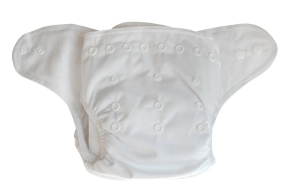 Three Little Imps Premium Range Colour Cloth Nappy (inc 2 inserts) - White Three Little Imps