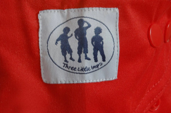 Three Little Imps Premium Range Colour Cloth Nappy ( inc 2 inserts) - Red Three Little Imps