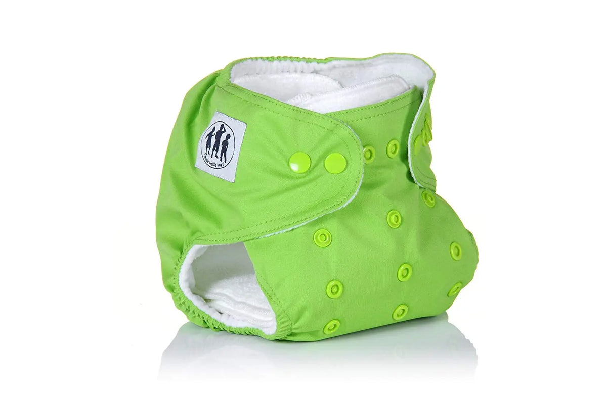 Three Little Imps Premium Range Colour Cloth Nappy ( inc 2 inserts) - Green Three Little Imps