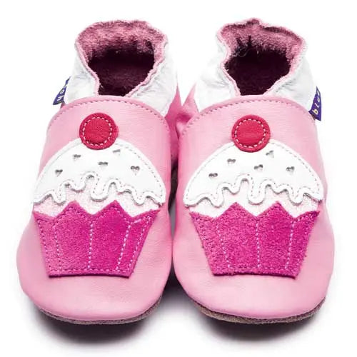 Inch Blue Little Cupcake Soft Leather Shoes (12-18 months, Baby Pink / Shocking Pink) Inch Blue