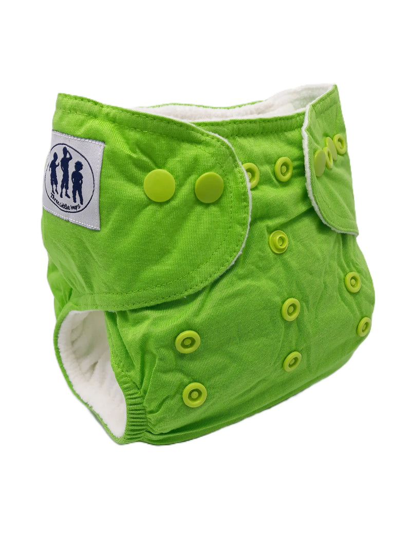 Three Little Imps Bamboo Range Colour Cloth Nappy (inc 2 inserts) - Light Green Three Little Imps