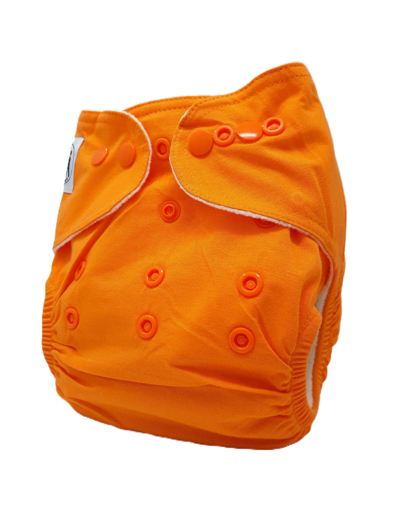 Three Little Imps Bamboo Range Colour Cloth Nappy (inc 2 inserts) - Orange Three Little Imps