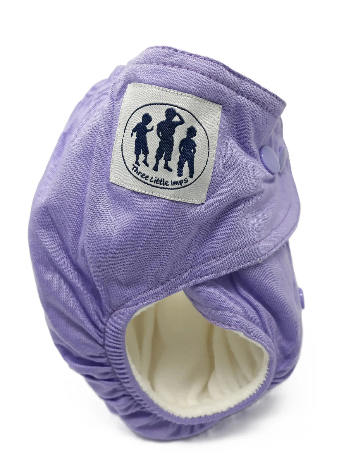 Three Little Imps Bamboo Range Colour Cloth Nappy (inc 2 inserts) - Purple Three Little Imps
