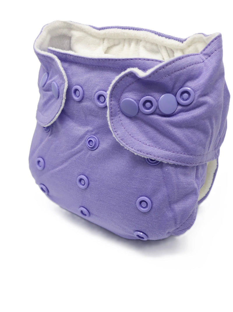 Three Little Imps Bamboo Range Colour Cloth Nappy (inc 2 inserts) - Purple Three Little Imps