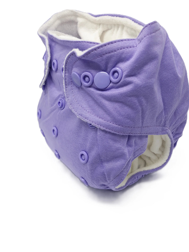 Three Little Imps Bamboo Range Colour Cloth Nappy (inc 2 inserts) - Purple Three Little Imps