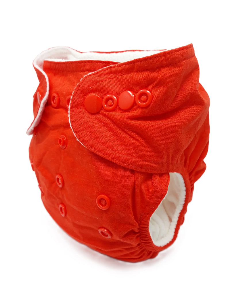 Three Little Imps Bamboo Range Colour Cloth Nappy (inc 2 inserts) - Red Three Little Imps