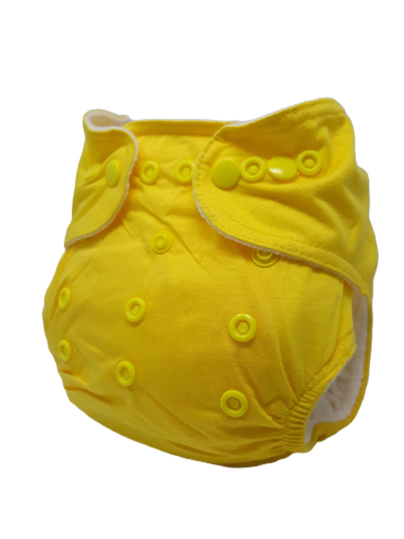 Three Little Imps Bamboo Range Colour Cloth Nappy (inc 2 inserts) - Yellow Three Little Imps