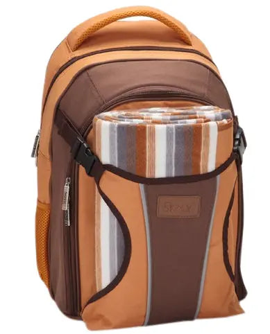 Skinly Tough Brown Baby Change Picnic Backpack with ground blanket Skinly