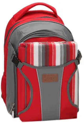 Skinly Tough Red Baby Change Picnic Backpack with ground blanket Skinly