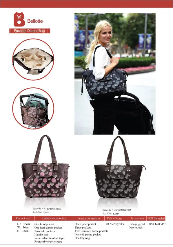 Bellotte Champagne Blush Tote Changing Bag Bellotte