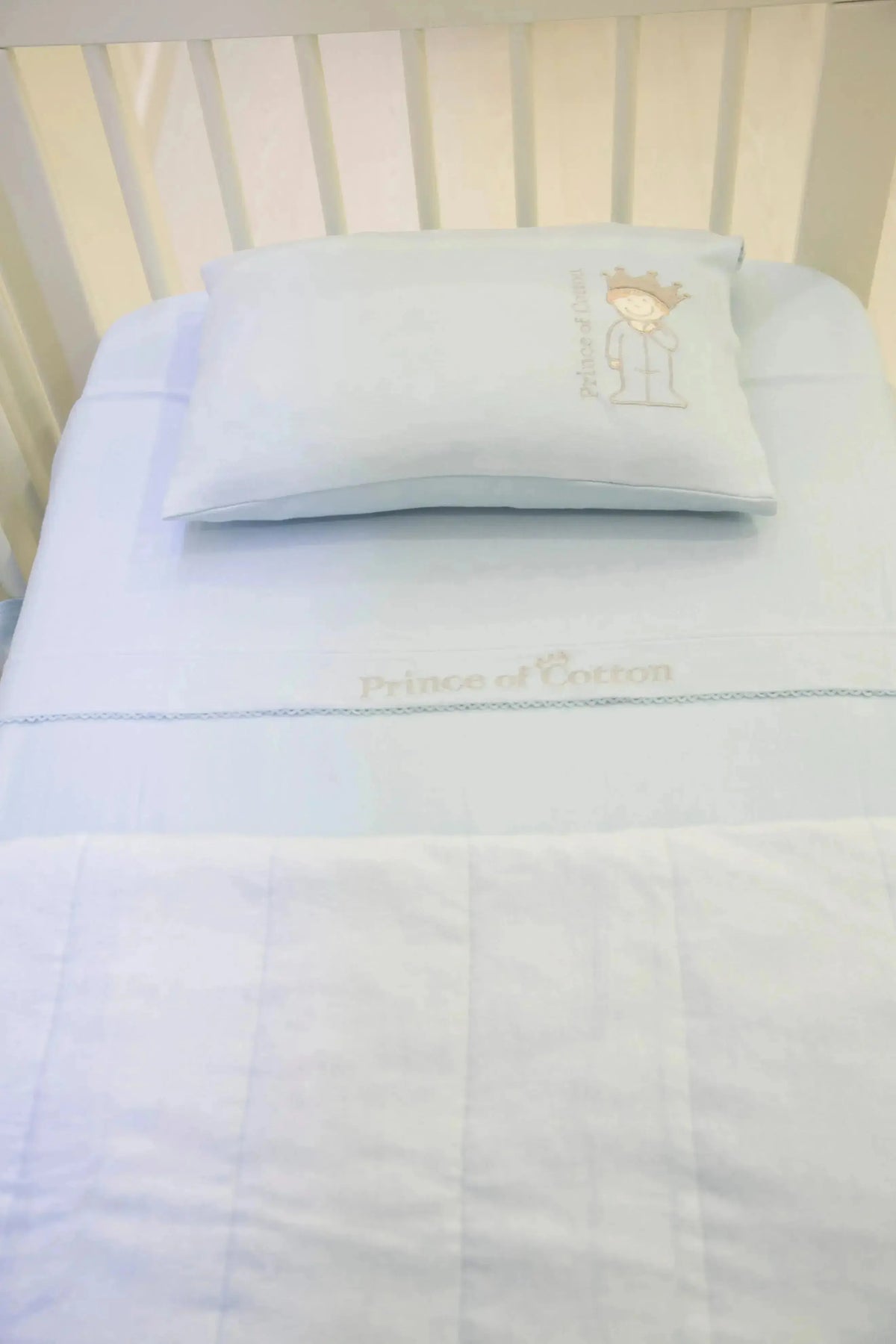 Prince of Cotton Luxury 3 Piece Ivory Duvet Cover Set with Pillowcases & Sheets 60 X 120 cm Prince of Cotton