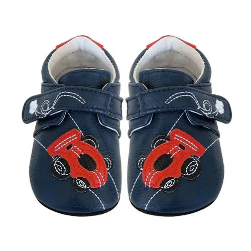 Jack & Lily Early Starter Leather Shoes Racecar Navy 0-6m MyMocs