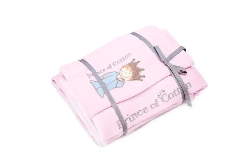 Prince of Cotton Luxury 3 Piece Pink Duvet Cover Set with Pillowcases & Sheets 60 X 120 cm Prince of Cotton