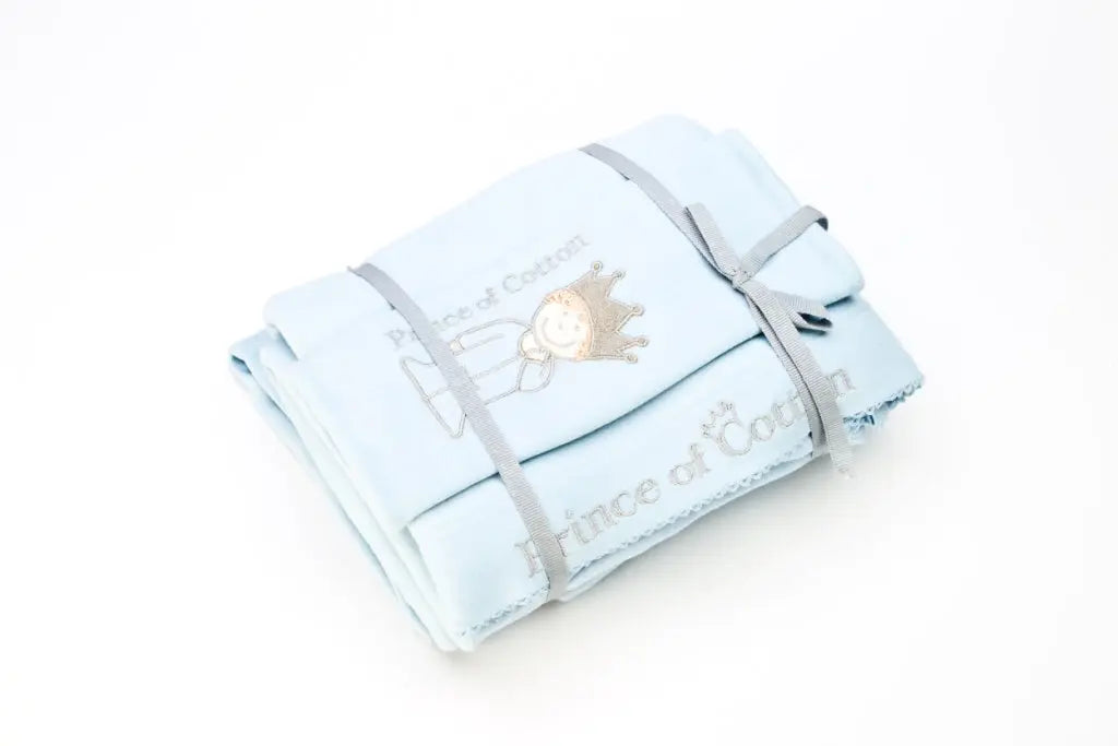 Prince of Cotton Luxury 3 Piece Blue Duvet Cover Set with Pillowcases & Sheets 70 X 140 cm Prince of Cotton