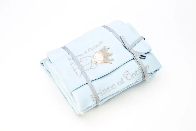 Prince of Cotton Luxury 3 Piece Blue Duvet Cover Set with Pillowcases & Sheets 70 X 140 cm Prince of Cotton