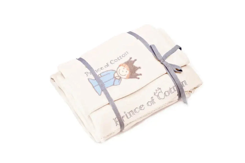 Prince of Cotton Luxury 3 Piece Ivory Duvet Cover Set with Pillowcases & Sheets 60 X 120 cm Prince of Cotton