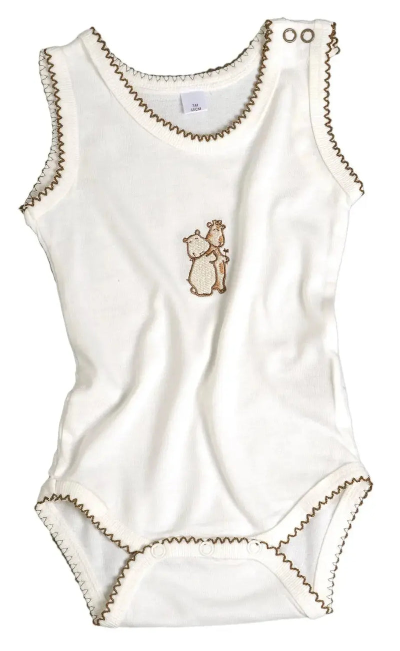 Valentin et Marguerite - Organic Bamboo Viscose Sleeveless Body Suit (6m) Baby on Board