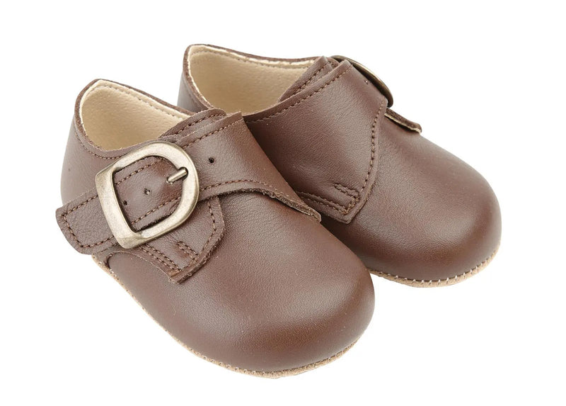 Early Days Real Leather Brown Boys First Shoes Made in UK - James Range Size 2 / 18 Early Days
