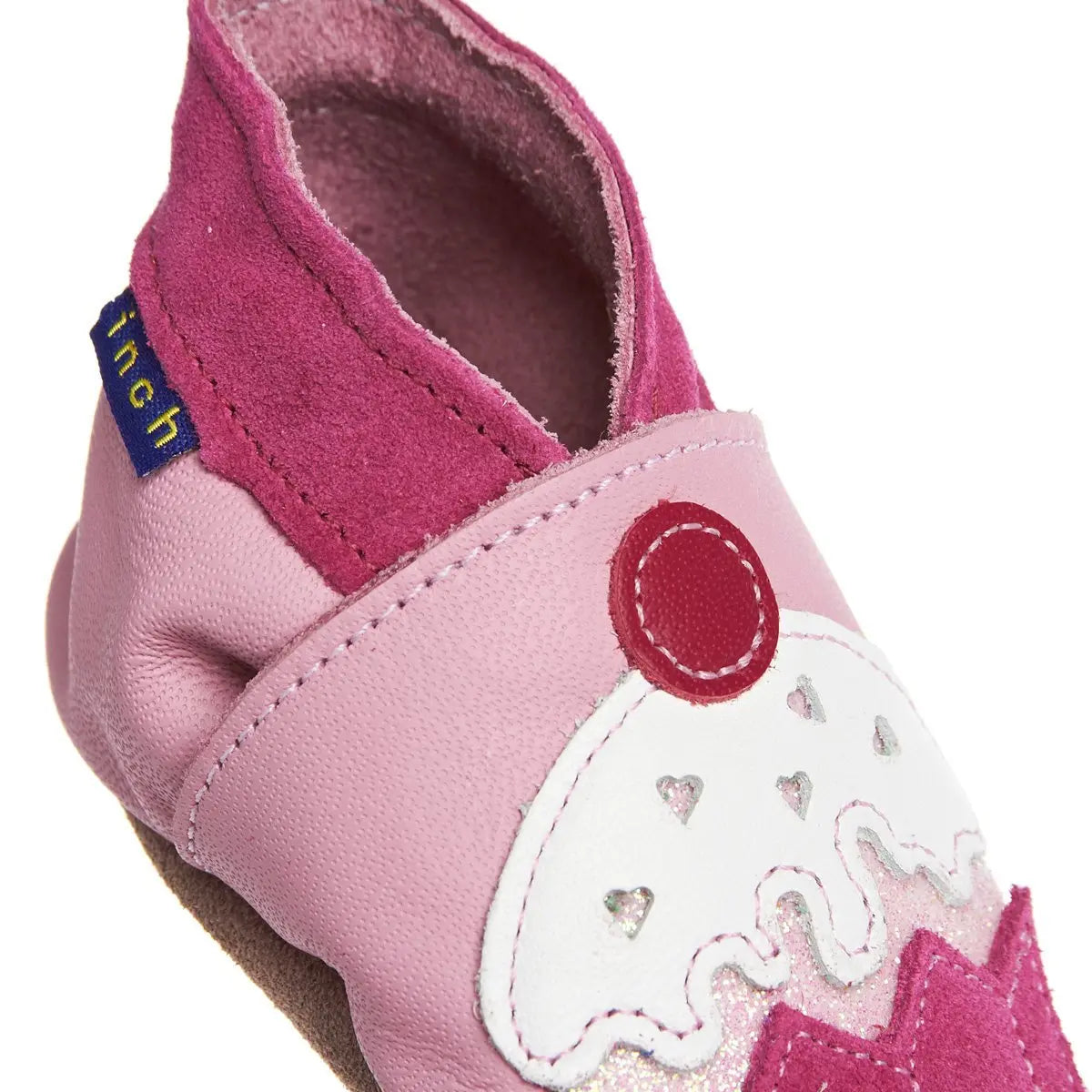 Inch Blue Little Cupcake Soft Leather Shoes (12-18 months, Baby Pink / Shocking Pink) Inch Blue