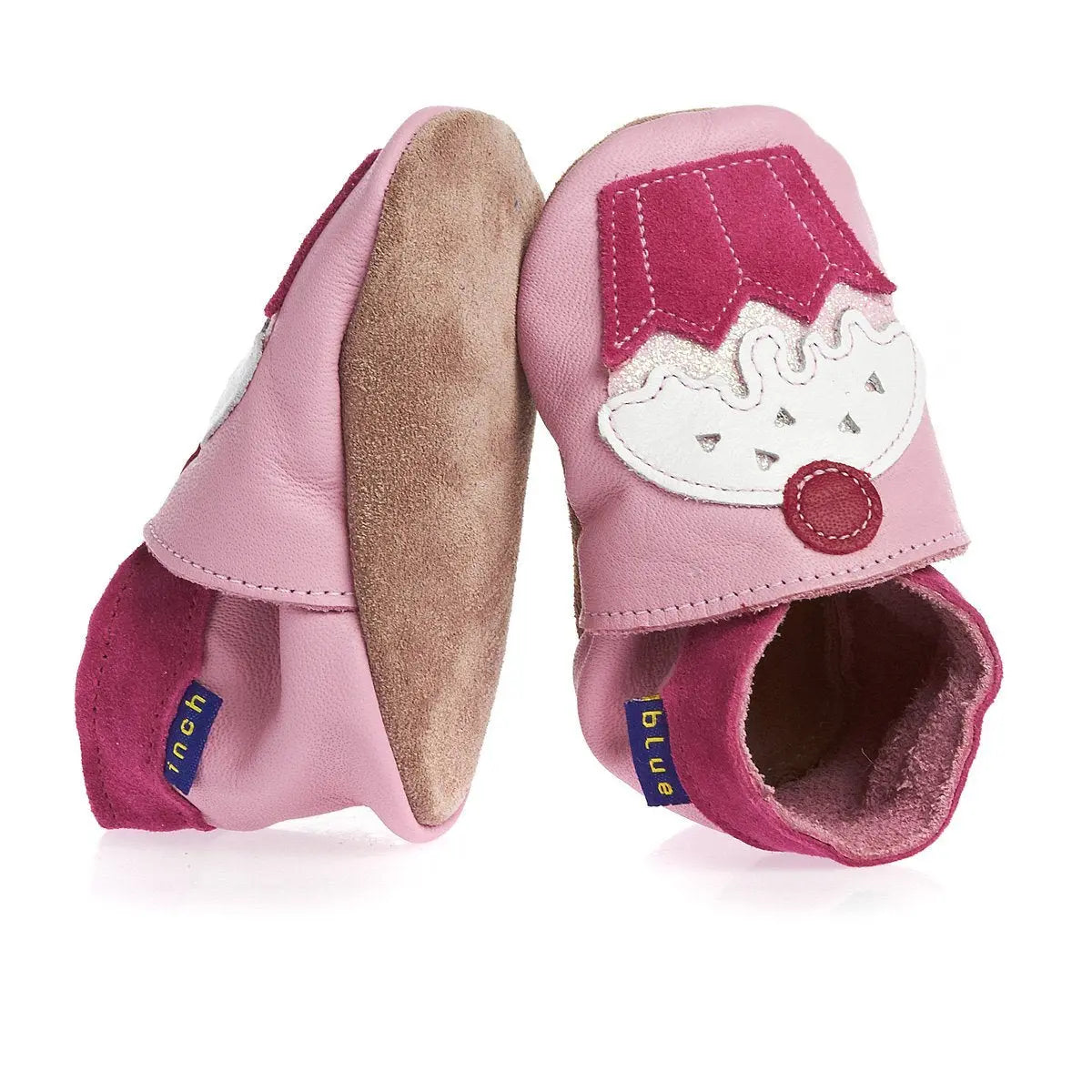 Inch Blue Little Cupcake Soft Leather Shoes (12-18 months, Baby Pink / Shocking Pink) Inch Blue