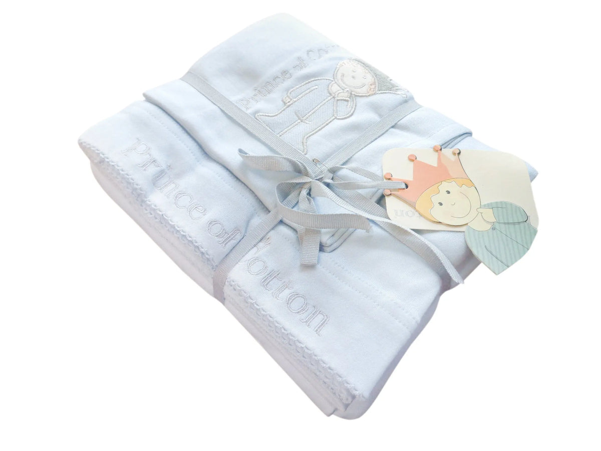Prince of Cotton Luxury 3 Piece Blue Duvet Cover Set with Pillowcases & Sheets 70 X 140 cm Prince of Cotton