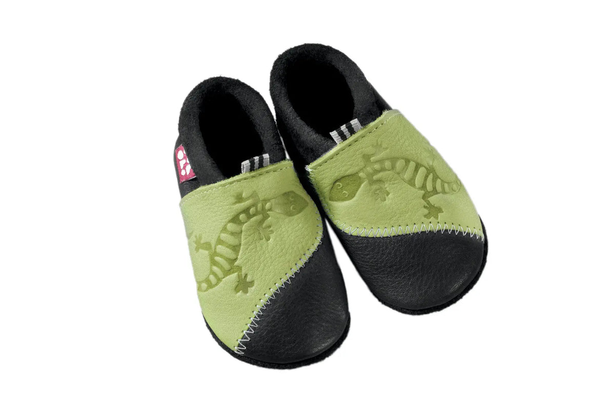 Pololo 100% Eco Leather first steps baby shoes Made in the EU - Gecko in Enzian Pistachio EU Size 22 / 23 Pololo