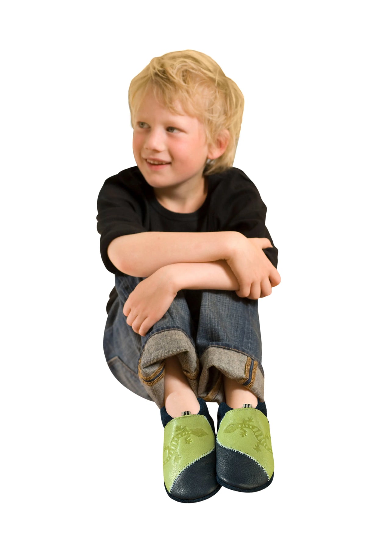 Pololo 100% Eco Leather first steps baby shoes Made in the EU - Gecko in Enzian Pistachio EU Size 22 / 23 Pololo