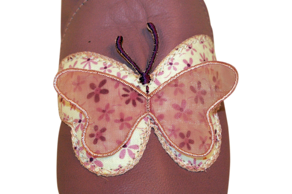Three Little Imps Handmade Soft Leather Toddler Shoes - Beautiful Lilac Butterfly Three Little Imps