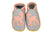 Chaussures pour bébé en cuir souple faites main Three Little Imps Cerf rose sur gris