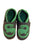 Chaussures pour bébé en cuir souple faites main Three Little Imps - Dinosaure vert sur bleu marine