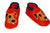 Chaussures pour bébé en cuir souple faites main Three Little Imps - Petit chien en rouge