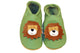 Three Little Imps Handmade Soft Leather Toddler Shoes - Roaring Lion on Pale Green