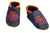 Three Little Imps Handmade Soft Leather Toddler Shoes - Wise Purple Owl on Navy Blue