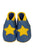 Three Little Imps Handmade Soft Leather Toddler Shoes - Twinkly Yellow Star on Blue