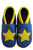 Three Little Imps Handmade Soft Leather Toddler Shoes - Twinkly Yellow Star on Blue