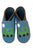 Three Little Imps Handmade Soft Leather Toddler Shoes - Green on Blue choo choo Train