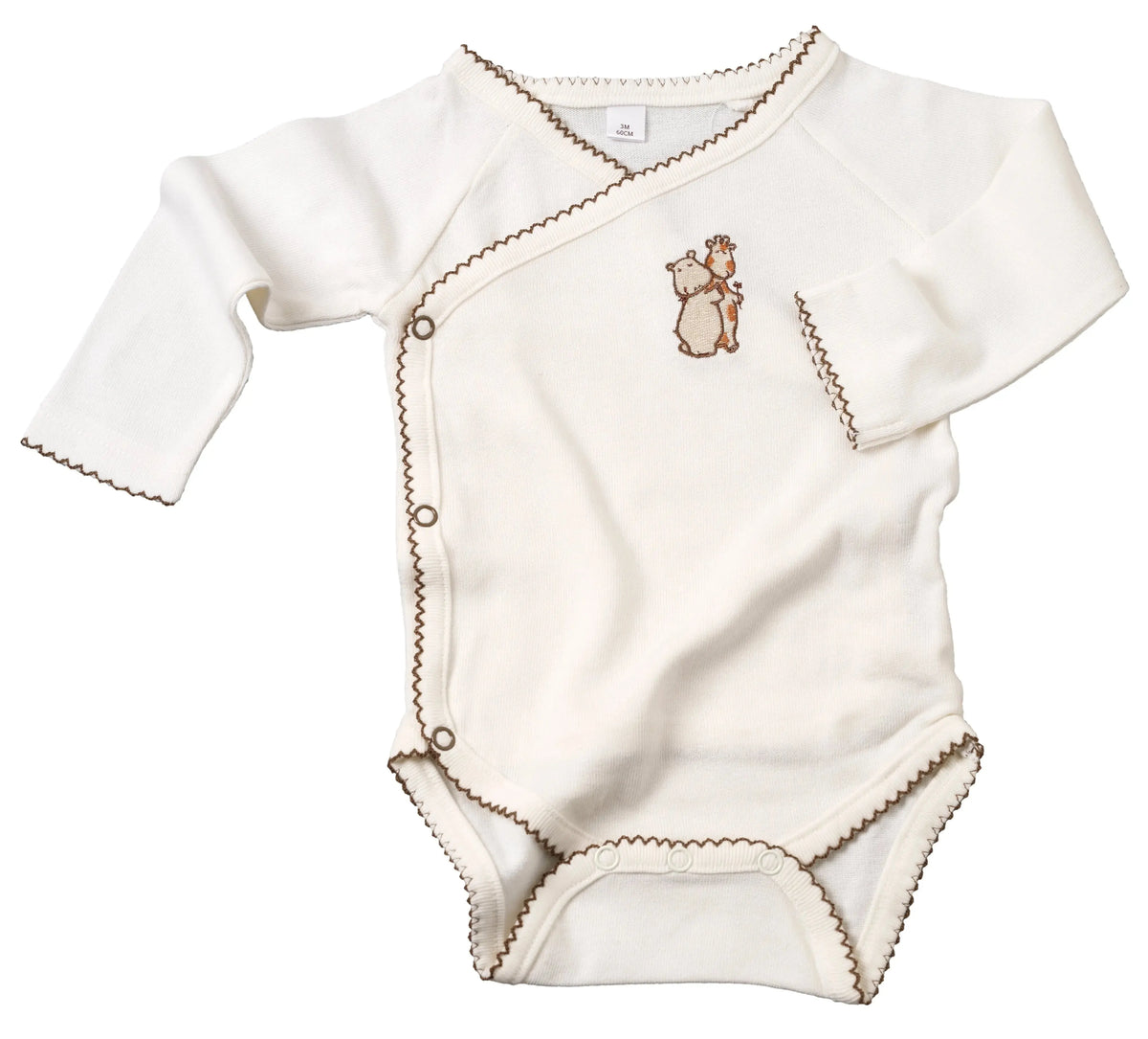 Valentin et Marguerite - Organic Bamboo viscose Body suit Kimono style long sleeved (6m) Baby on Board