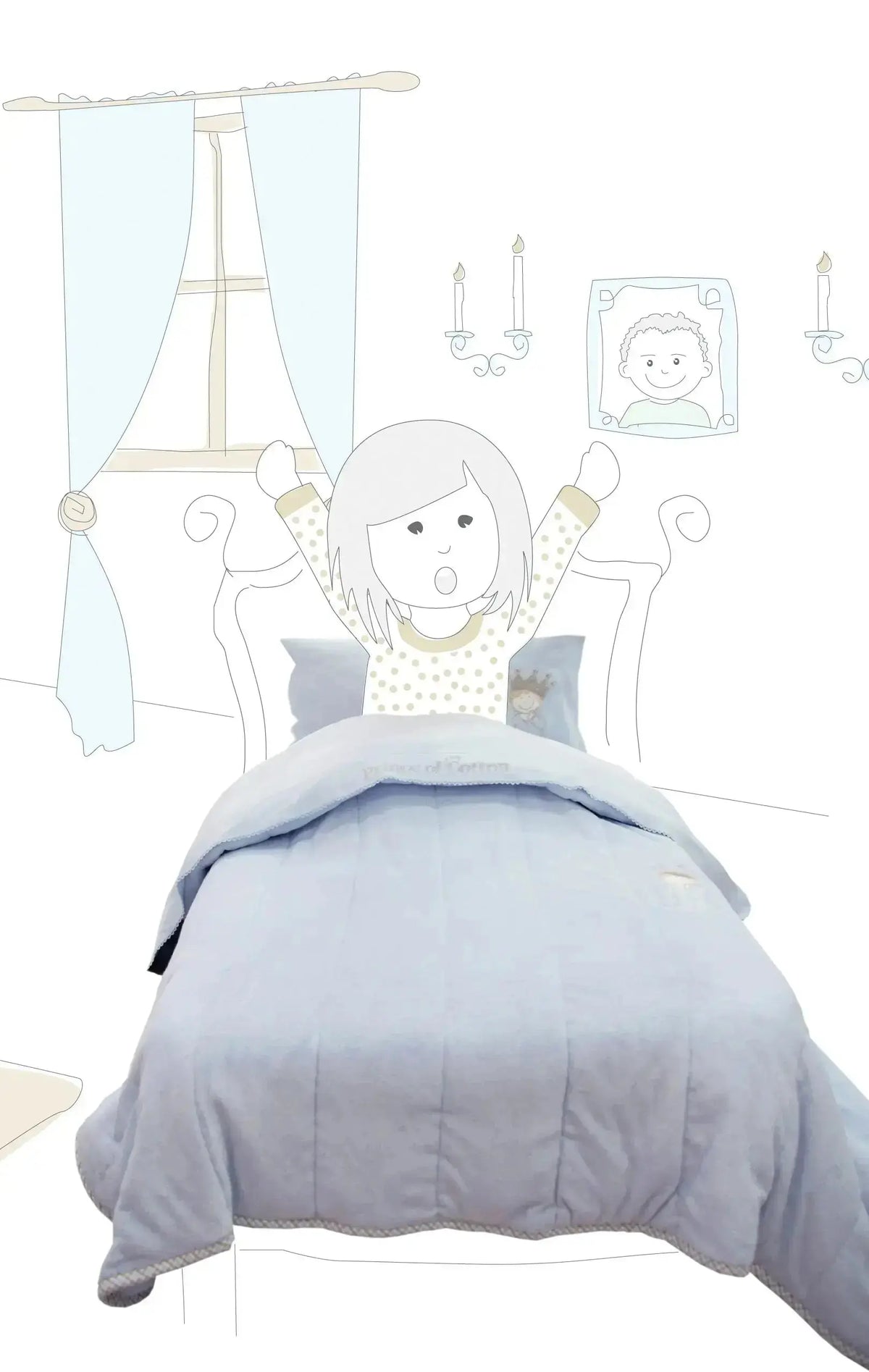 Prince of Cotton Luxury 3 Piece Ivory Duvet Cover Set with Pillowcases & Sheets 60 X 120 cm Prince of Cotton