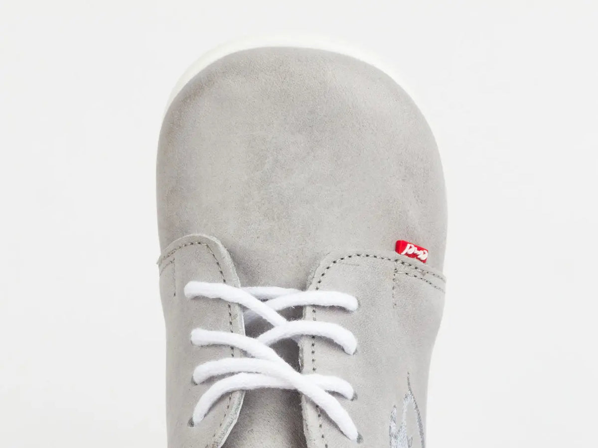 Emel Handcrafted Leather Childrens First Steps Shoes Handmade in the EU - Soft Grey Emel