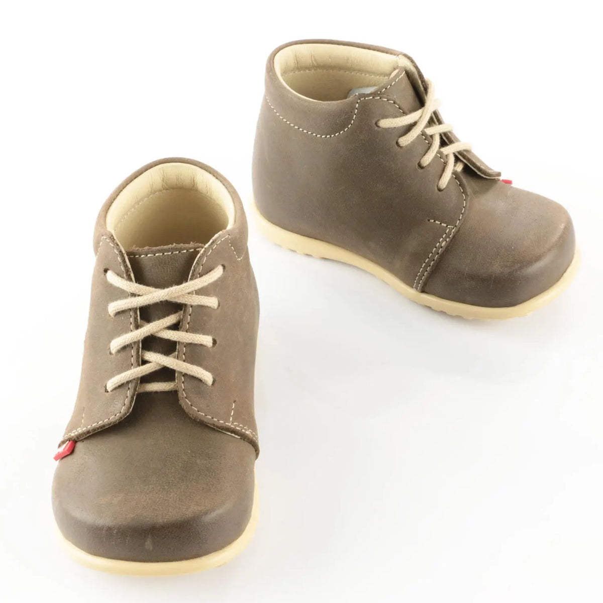 Emel Handcrafted Leather Childrens First Steps Shoes Handmade in the EU - Traditional Brown Car Emel