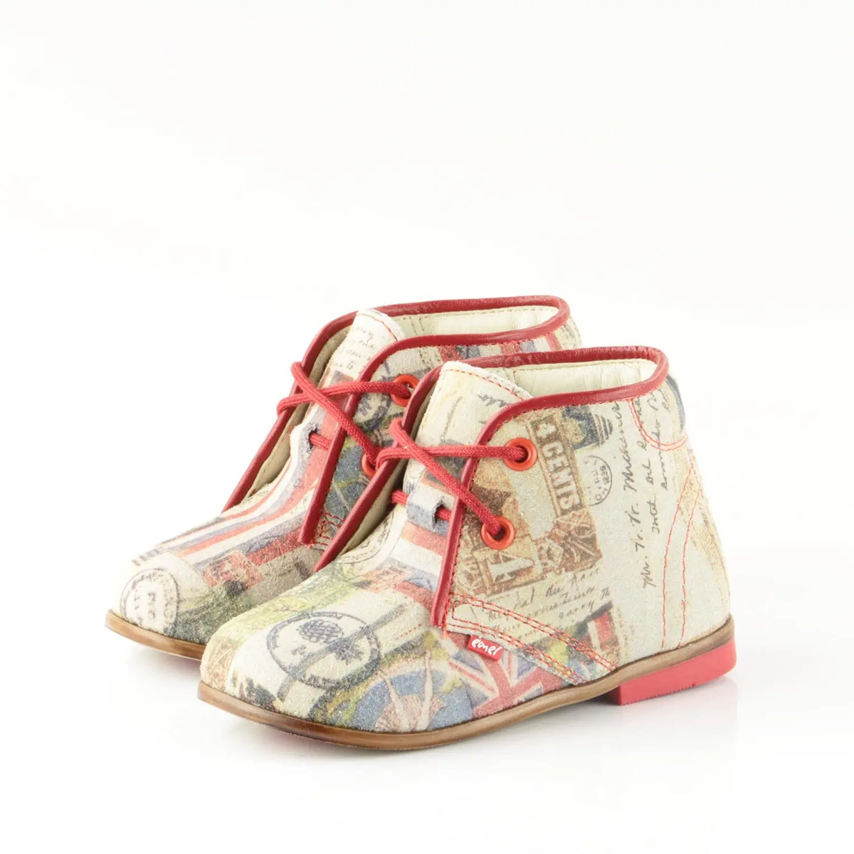 Emel Handcrafted Leather Childrens First Steps Shoes Handmade in the EU - Classic Pattern Emel