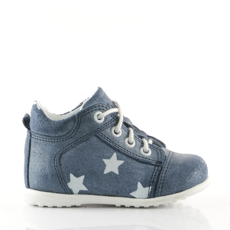 Emel Handcrafted Leather Childrens First Steps Shoes Handmade in the EU - Blue Star Emel