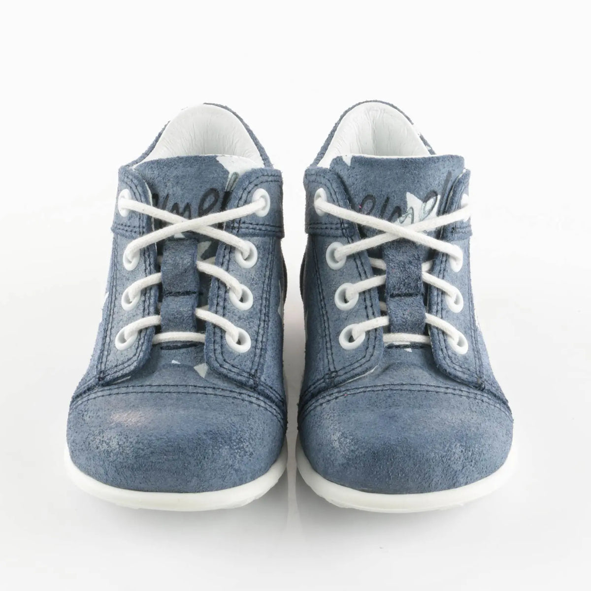 Emel Handcrafted Leather Childrens First Steps Shoes Handmade in the EU - Blue Star Emel