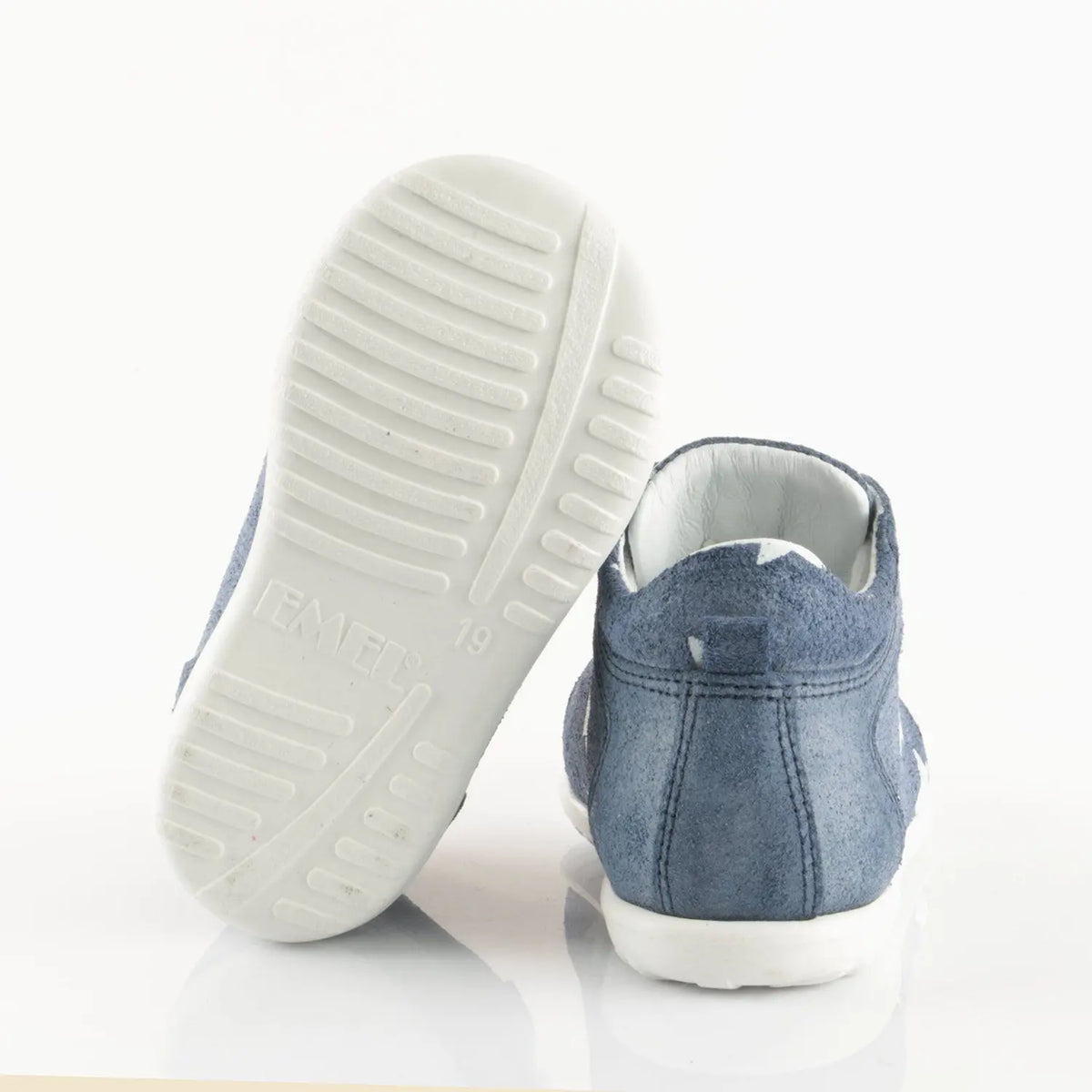 Emel Handcrafted Leather Childrens First Steps Shoes Handmade in the EU - Blue Star Emel