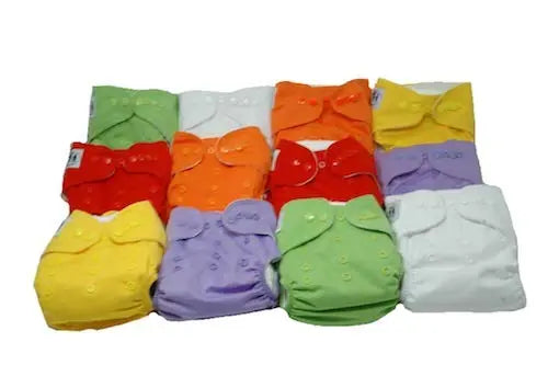Three Little Imps Premium Range Colour Cloth Nappies (2 inserts each) - Set of 12 Three Little Imps