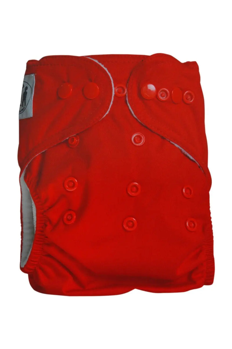 Three Little Imps Premium Range Colour Cloth Nappy ( inc 2 inserts) - Red Three Little Imps