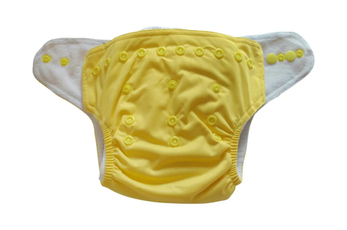 Three Little Imps Premium Range Colour Cloth Nappy (inc 2 inserts) - Yellow Three Little Imps